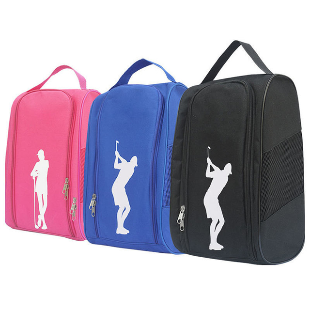 Portable Custom Logo Sports Tennis Golf Shoe Bags Soccer Packing Bag Black Packaging Bags for Shoes