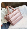 Winter Large Capacity Trendy Lightweight Travel Handbag Quilted Puffy Down Gym Bag