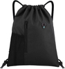 Sport Wholesale Custom Print Mens Portable Heavy Duty Polyester Drawstring Backpack Bag with Mesh Pocket