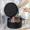 Black Round Waterproof High Quality Multicolor Polyester Makeup Toiletry Cosmetic Pouch Make Up Storage Tote Bag for Women