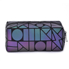 Hot Selling Custom Geometric Colorful Cosmetic Bag Makeup Portable Travel Bag Luminous PU Large Cosmetic Bag