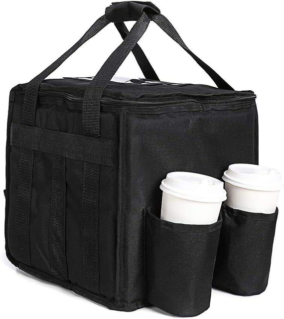 Big Food Delivery Bag Pizza Warmer Carrying Case Insulated Bags for Delivery with Cup Holders