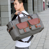 Wholesale Oversized Canvas Leather Duffle Bag with Luggage Sleeve 41L Large Overnight Weekend Bags for Men