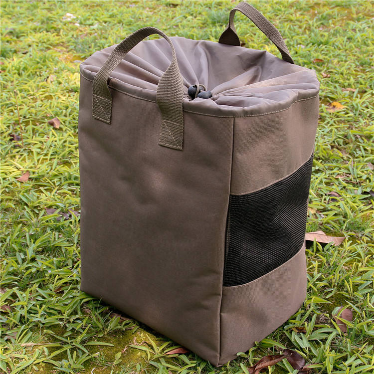 Khaki Outdoor Fishing Breathable Rubber Rain Shoe Bag Drawstring Oxford Shoes Packing Bag With Mesh Design For Man