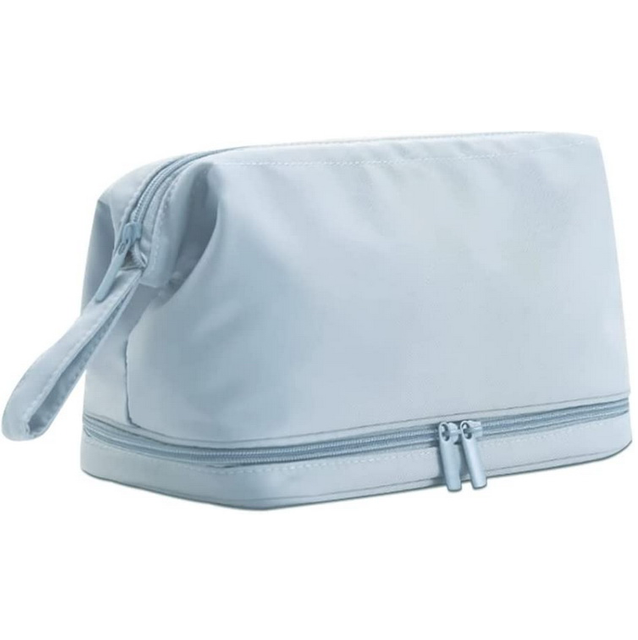 Multifunctional Double Layer Nylon Cosmetic Bag Waterproof Toiletry Travel Bag Custom Logo Two Layers Makeup Bag