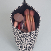 Travel Canvas Beige Leopard Personalised Makeup Cosmetic Bags Zippered Make Up Pouch Bag Skincare Toiletry Organizers
