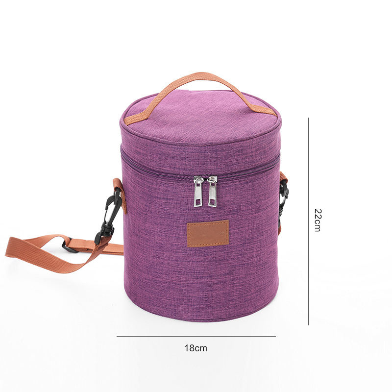 wellpromotion round lunch cooler bag Oxford cloth thick cooler bag insulated fashion aluminum foil with hand carry cooler bags wholesae