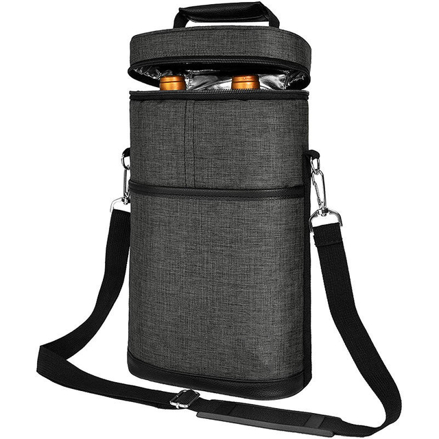 Amazon new wine cooler bag portable cross-body 2 bottles of wine portable refrigerated cooler wine bag