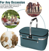 Collapsible Lunch Box Soft Cooler Bag Travel Camping Grocery Beach Bags Cooler Basket for Picnic
