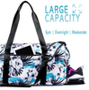 Large Women Printed Sports Utility Tote Luggage Travel Bags Duffle Portable Weekender Overnight Bag Duffel with Zipper Pouch
