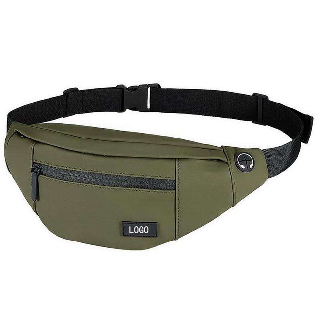 Customized Waterproof Vegan Leather Running Fanny Pack Bum Belt Crossbody Bags Men Walking Sport Travel Waist Bag