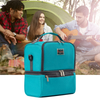 Heat sealed freezer pack lunch bag insulated marine thermal cooler bag two compartments with tableware holder