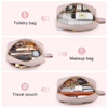 Pink Color Travel Cosmetic Organizer for Girls with Carry Handle Makeup Bags Custom Pouch Bag Cosmetic Toiletry Bag Accessories