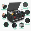 Trunk Cargo Organizer Durable Storage Collapsible Multi Compartments with Aluminium Alloy Handle Reflective Strip
