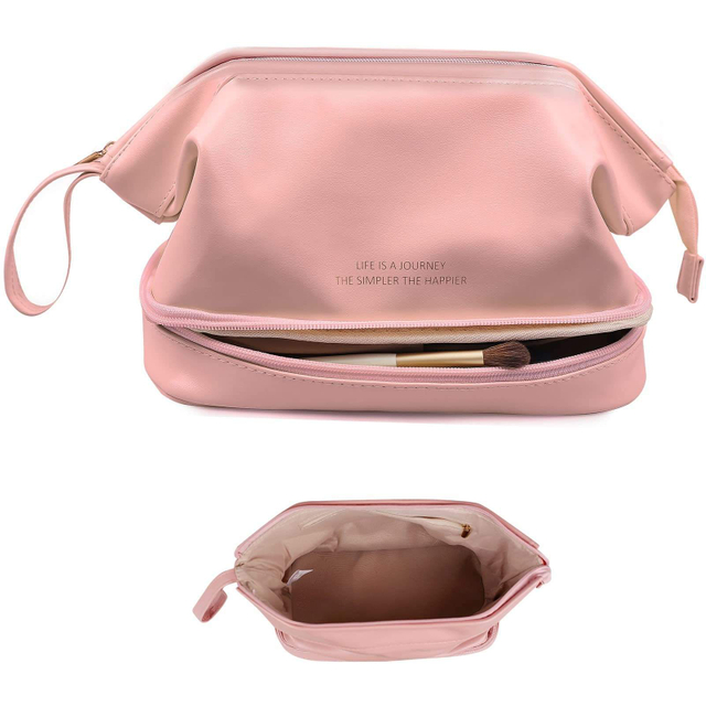 Manufacturer Wholesale Double Layer Makeup Bag Travel Toiletries Kit Storage Bag Portable Cosmetic Bag