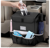Car Trash Can with Lid And Storage Pockets Waterproof Lining Hanging Back Seat Mini Car Trash Can
