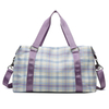 Luxury Designer Duffle Travel Purple Overnight Sports Bag Gym Check Pattern Western Custom Weekender Overnight Bag for Women