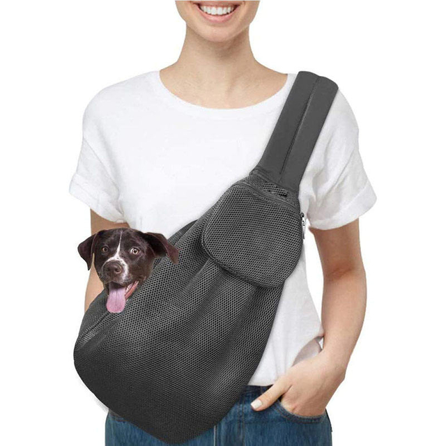 Hot Selling Dog Walking Sling Shoulder Crossbody Pet Travel Carrier Bag Pet Bags for Dogs with Breathable Mesh