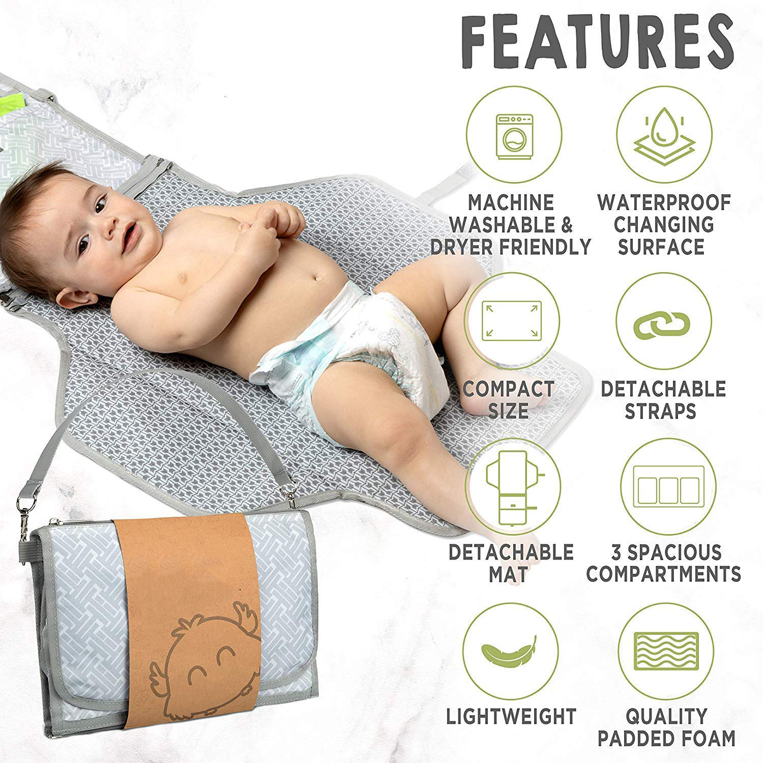 Amazon Selling Travel Baby Changing Station Portable Diaper Changing Pad