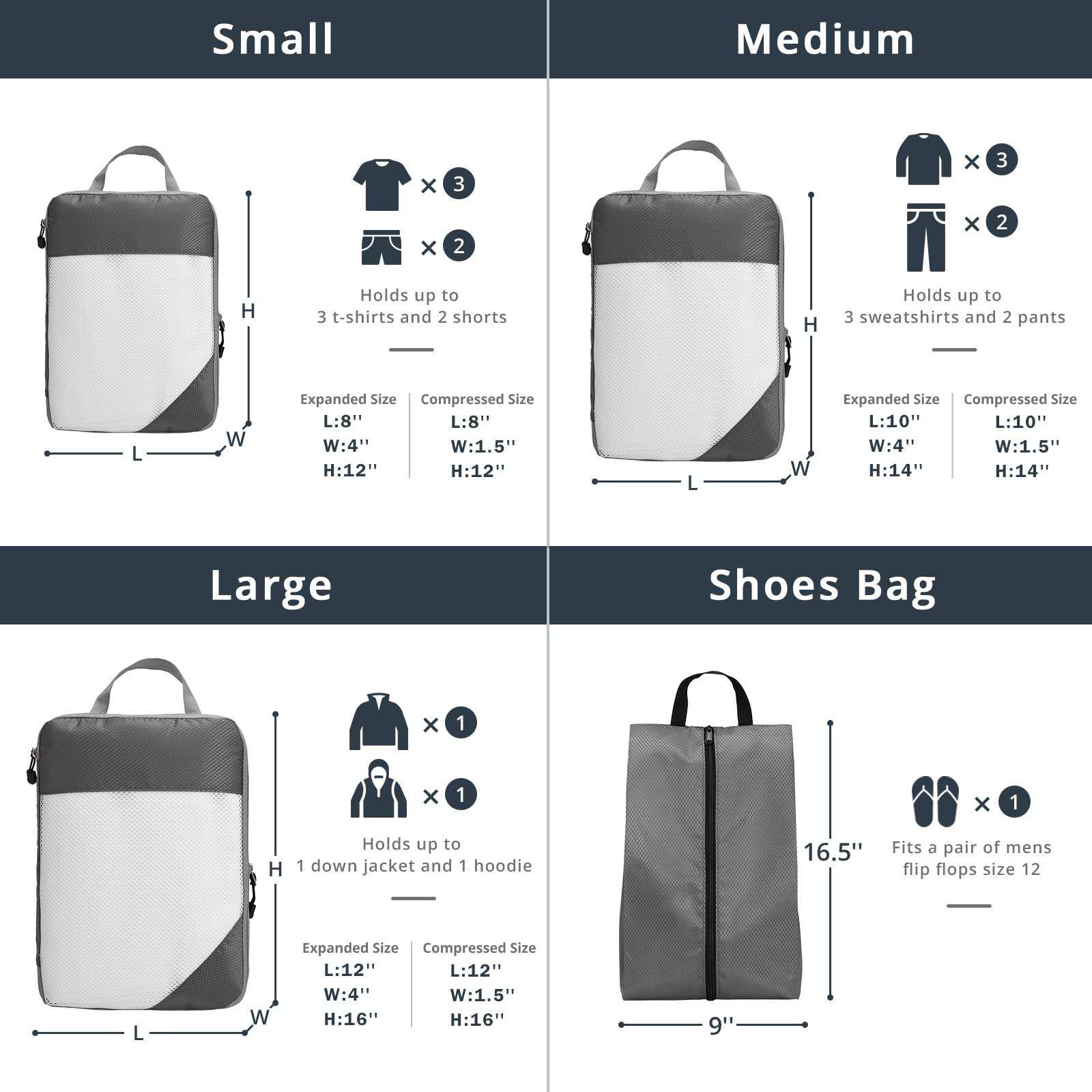 Travel Packing Cubes Product Details