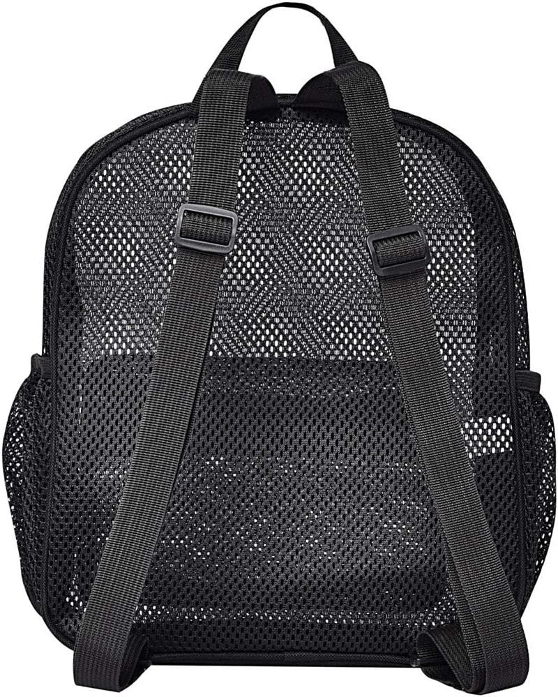 See Through College Student Backpack for Swimming Outdoor Sports Mini Backpack Mesh Heavy Duty Outdoor Swimming Mesh Backpack