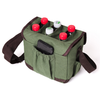Fashion Cotton Canvas Insulate Beer Bottle Booler Bag Thermal Wine Carrier Shoulder Bag for Beach Travel