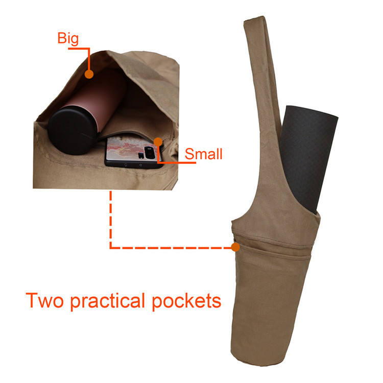 High Quality Cotton Canvas Yoga Mat Holder Carry Tote Sling Shoulder Bag