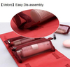 Customized Logo Hanging Cosmetic Toiletry Bag Travel Rolling Foldable Makeup Organizer Storage Pouches