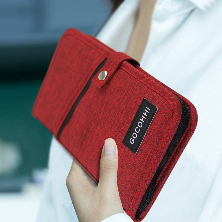 Promotional travel gift passport business card tickets holder rfid card keychain wallet organizer