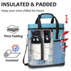 2021 New Picnic Shoulder Portable 3 Bottle Wine Carry Cooling Bag Idealy Insulated Red Wine Cooler Bag