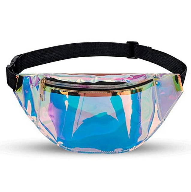 Waterproof Shiny Transparent Clear Holographic Laser Bum Bag Reflective Fanny Pack Hologram Waist Bag