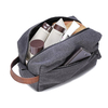 Durable Handy Waterproof Men Leather Travel Toiletry Wash Bag Waxed Canvas Promotion Cosmetic Pouch