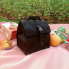 Premium Men Boys Reusable Cotton Insulated Bag Fitness Sport Gym Eco Friendly Crossbody Lunch Bag Black