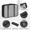Black Lightweight Polyester 8 Pieces Set Shoe Organizer Luggage Storage Bag Packing Cubes For Travel