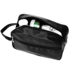 High Quality Men PVC Leather Round Makeup Toiletry Wash Bag