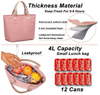 Premium Waterproof Freezable Meal Prep Thermal Insulation Handbag Women Kids Tote Insulated Cooler Lunch Bag for Picnic Travel
