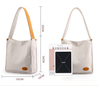 Reusable Travel Casual Custom Logo Canvas Grocery Shopping Tote Shoulder Crossbody Bag