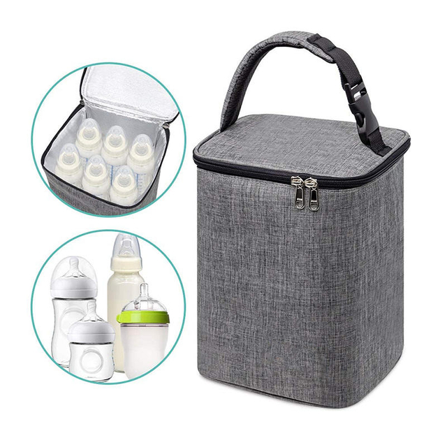 Outdoor Breastmilk 6 Bottles Storage Cooler Bag Insulated Baby Feeder Carry Bag