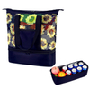 Print Floral Folded Pool Picnic Cooler Bag Beach Handbag for Women Mesh Beach Tote Bag with Insulated Cooler Compartment