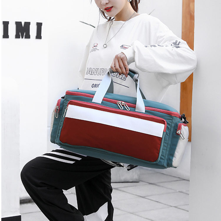 Woman ladies fashion overnight cloth shoes storage luggage bags carry on sports custom gym bag duffle bag travel