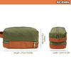 Utility Multi-pocket Make Up Bag Zipper Closure Canvas Makeup Pouch 2 Compartment Cosmetic Bag