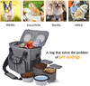 Dogs Dog Food Carrier Bag Weekend Tote Organizer Bag Dog Travel Bag with Bowls