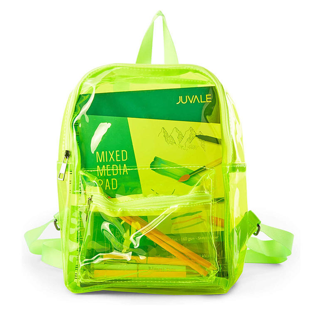 Stylish Neon Transparent PVC Shoulders Bag Daily Mini Fashion Backpack For Shopping Traveling Sport