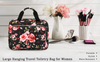 Women\'s Portable Travel Cosmetics Toiletries Organizer Bag Makeup Bath Bags Custom Print Toiletry Bag Hanging