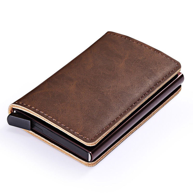 custom mens RFID card holder wallet case slim pu leather wallet with money clip