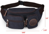 Custom Leather Logo Multi Pockets Canvas Mens Waist Bag Fanny Pack Running Sports Travel Hip Bum Bag Crossbody Chest Bag