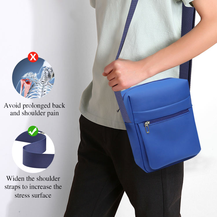 Custom premium shoulder bag men waterproof PU leather business messenger bag crossbody
