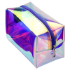 Large Custom Print Iridescent Clear TPU Laser Effect Cosmetic Bag Pouch Toiletry Organizer Holographic Pink TPU Cosmetic Bag