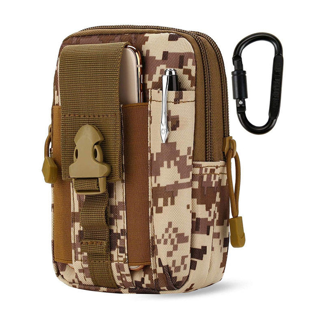 Waterproof Molle Pouch Waist Phone Purse Carrying Case Belt Loop Pouch Waist Pocket for Hiking