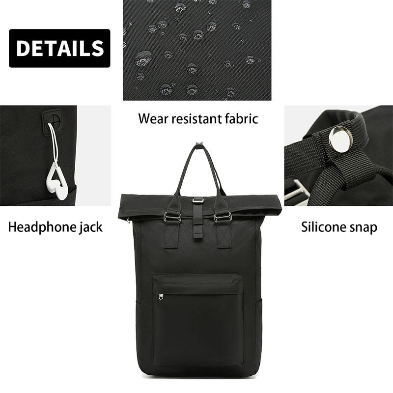 Black unisex durable travelling primary school bookbags bags backpacks backpack with luggage sleeve